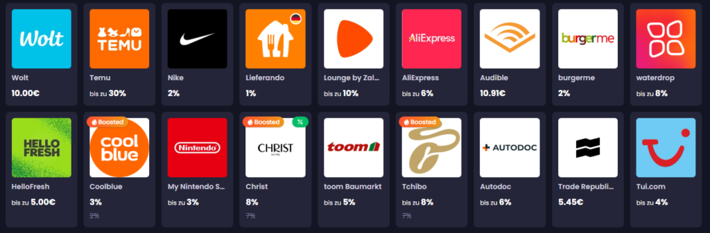 Freecash Cashback Angebote