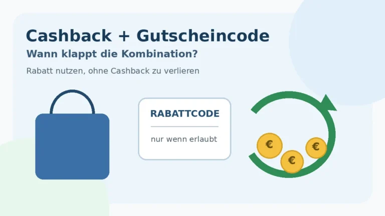 Illustration einer Einkaufstasche, eines Rabattcodes und eines Cashback-Pfeils