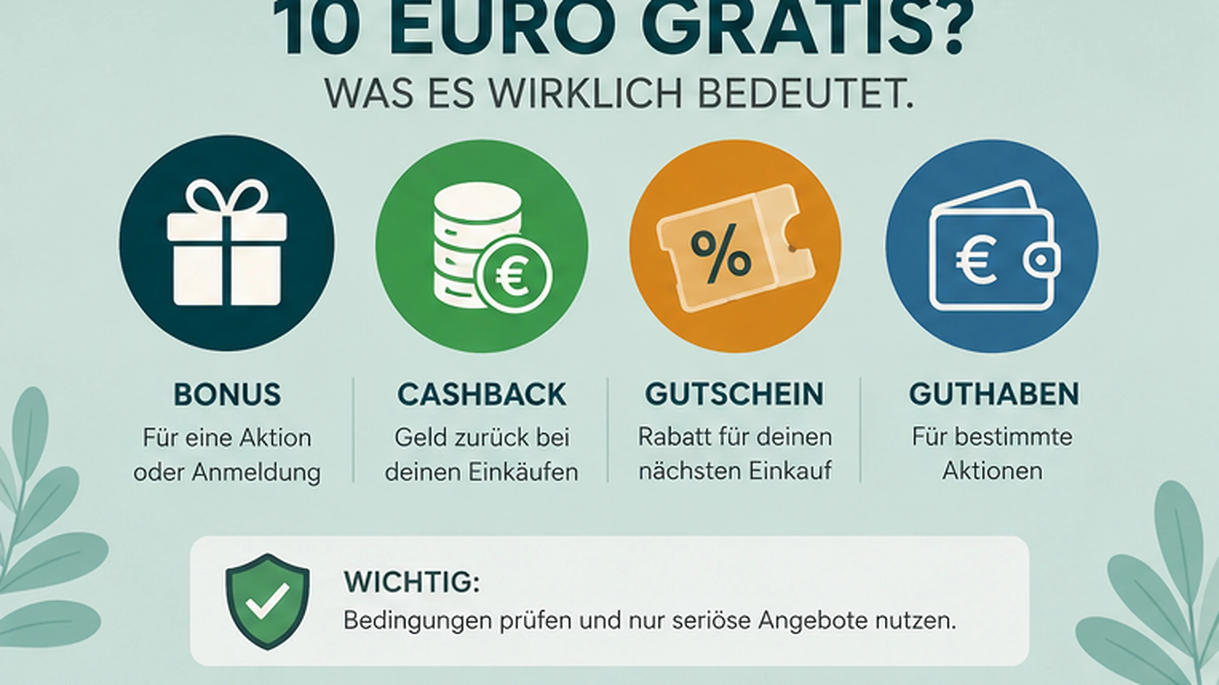 Illustration zu Bedingungen und Prüfung eines 10-Euro-Angebots