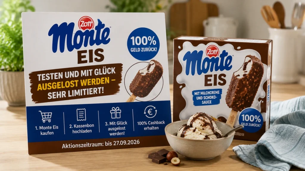 Monte Monte Eis gratis testen: wöchentlich 200 Kaufpreis-Erstattungen